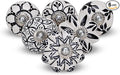 Cabinet Knobs Assorted knobs for cabinets and Drawers Black & White Cupboard Wardrobe Furniture Door Pull Handles for Dresser Kitchen Wardrobes Boho Home Interior Decor -Pack of 6