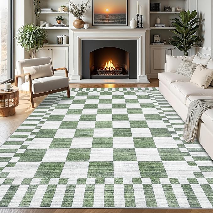GarveeHome Checkered Rug 4x6 Area Rugs by GarveeHome