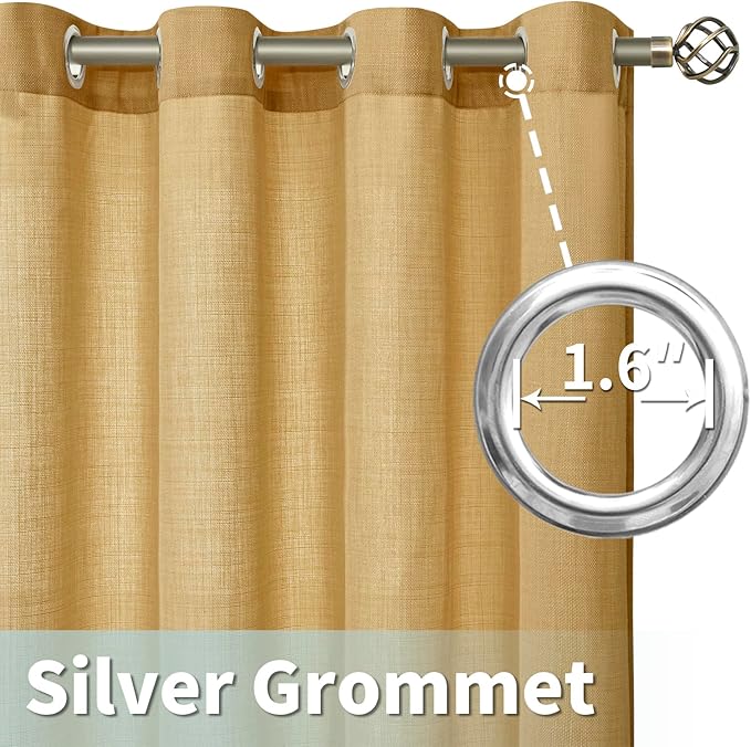 Light Filtering Faux Linen Curtains - Image 4