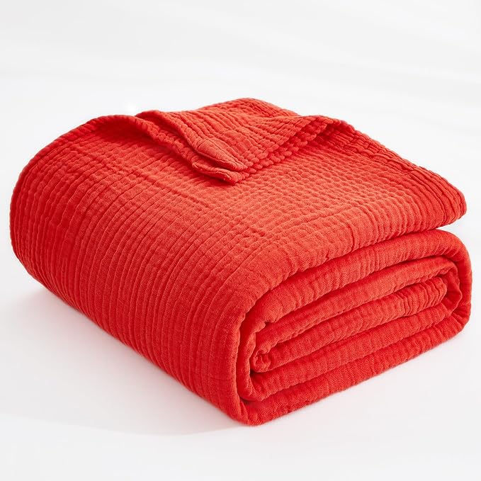 EMME Muslin Blankets for Adults Throw Blanket for Couch Breathable Gauze Soft - Image 6