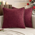 MIULEE Decorative Couch Throw Pillow Covers 20x20 Inch Burgundy Red 2 Pack | by MIULEE