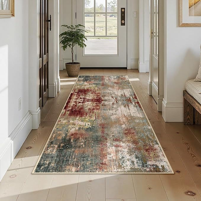 RELEANY Washable Runner 3'x7' Abstract Area Rug - Image 8