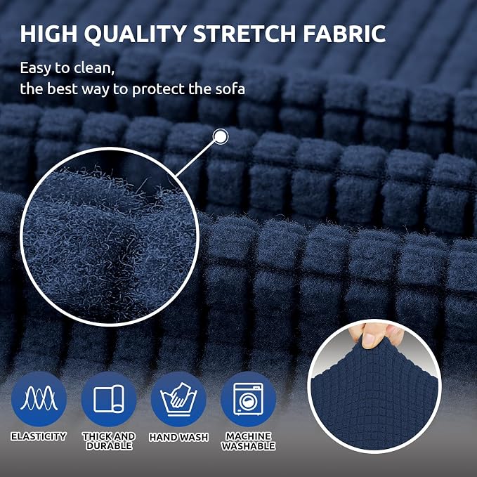 Stretch Couch Covers for Sofa, 3 Cushion Couch Slipcover, Elastic Bottom for - Image 5