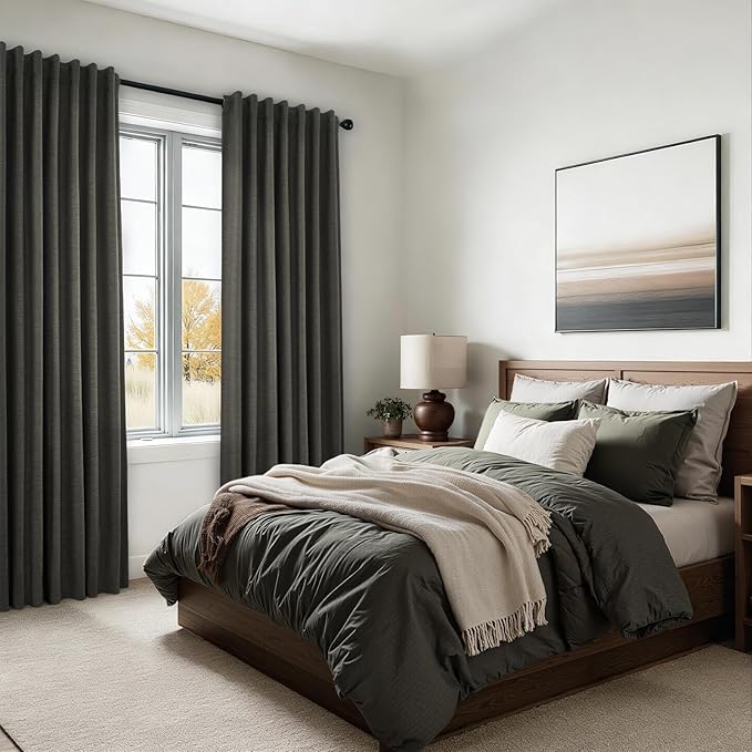 Topfinel 105 Inch Long Linen Blackout Curtains - Image 7