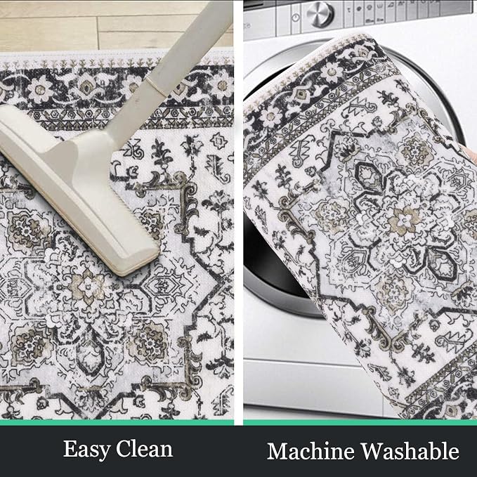 HEBE Boho Kitchen Rugs Set of 3, Non Slip Washable Kitchen Mats - Image 5