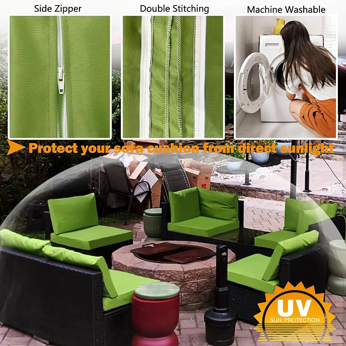 Sqodok Outdoor Cushion Covers 24x24 inch, Wicker Chair - Image 5