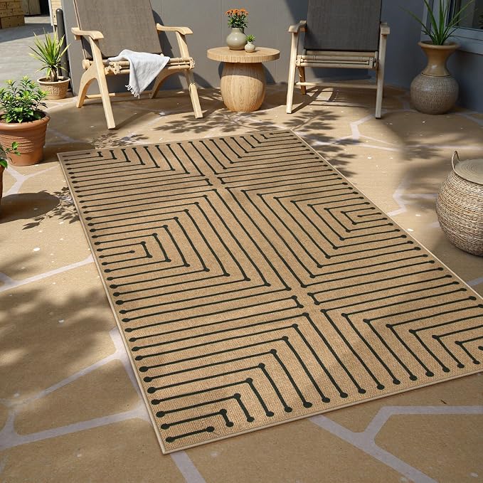 Lahome Neutral 3x5 Outdoor Rug - Image 2