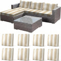 CALBODE 8 Pcs Outdoor Seat Cushion Covers, Striped Stretch Chair Seat Cover by CALBODE