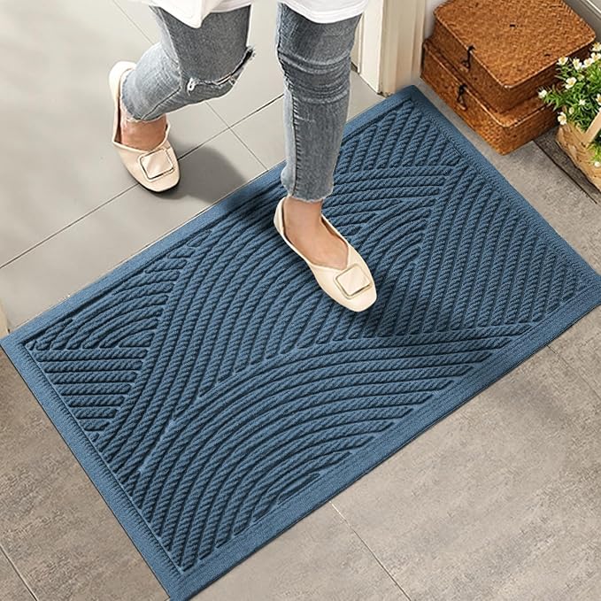 Sturdy Front Door Mat, Absorbent Muddy Dirt Resist Welcome Door Mats Outdoor by HIYARD