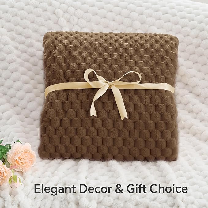 BEDELITE Brown Twin Blanket for Couch, Soft Cozy Gifts for Women, 60 * 80 | 3D - Image 4