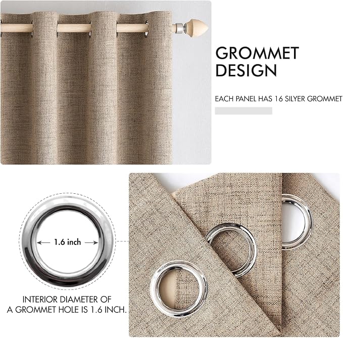 MIULEE 100% Blackout Linen Curtains - Image 4