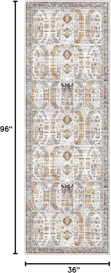 Madane Hallway Runner 3x8, Kitchen Rugs Washable Entry Rug, Soft Low-Pile - Image 2