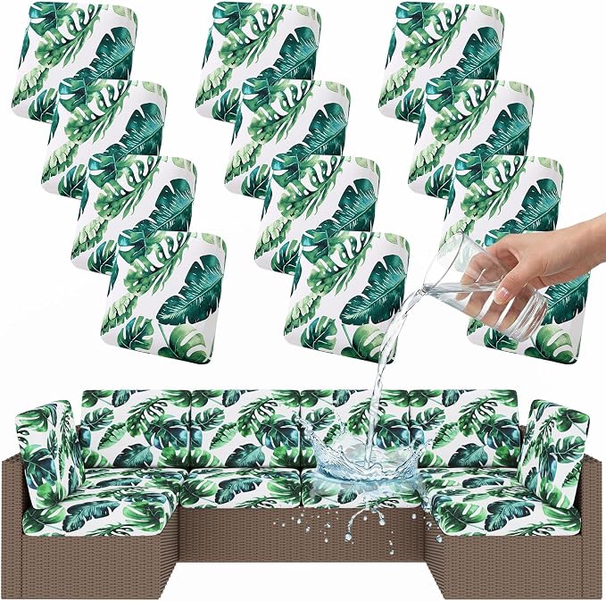 Smiry Waterproof Patio Cushion Covers, Stretch Outdoor Furniture Covers | Couch by Smiry