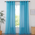 NICETOWN Voile Sheer Teal Curtains 96 inches Long 2 Panels Set, Grommet Casual by NICETOWN