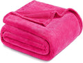 Exclusivo Mezcla Fleece Blanket Twin Size for Bed, Super Soft and Warm, All Season Use, Cozy, Plush, Lightweight, 60x80 Inches Hot Pink