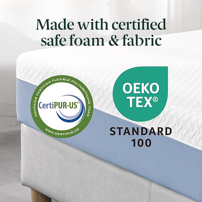 ZINUS 12 Inch King Cooling Essential Memory Foam Mattress [NewVersion], Fiberglass Free, Medium Feel, Breathable Cooling Layers, Certified Safe Materials
