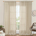 95 Inch Long Semi Sheer Linen Curtains by LAMIT