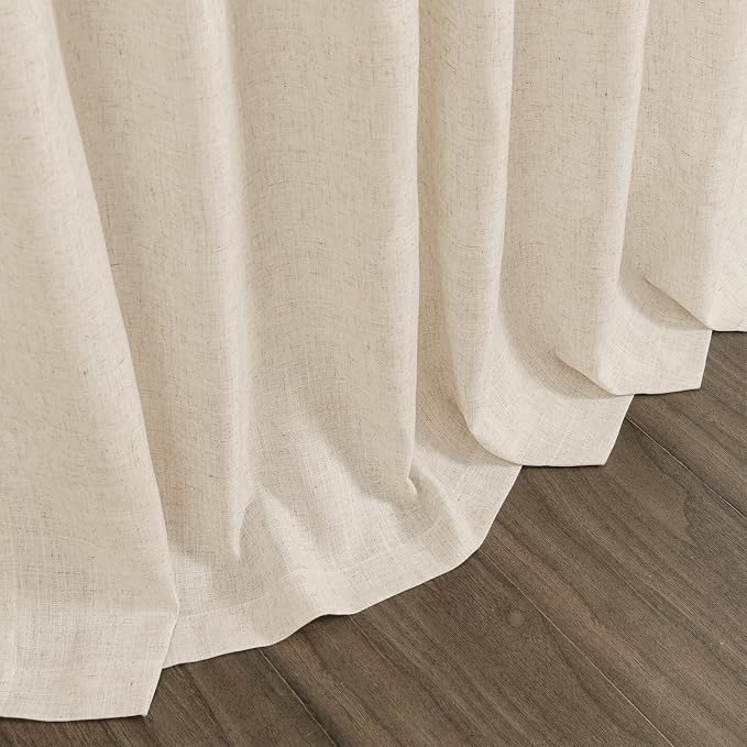 Cream Beige Linen Curtains for Living Room 100 Inches Long Light Filtering Semi - Image 9