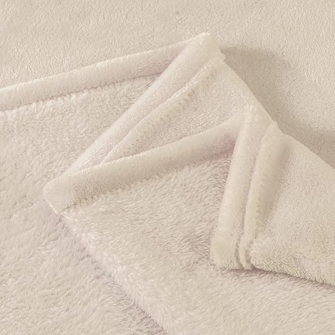 BEDELITE Fleece Blanket Soft Plush King Size Bed Blanket Beige 108"x90" | Ultra - Image 6