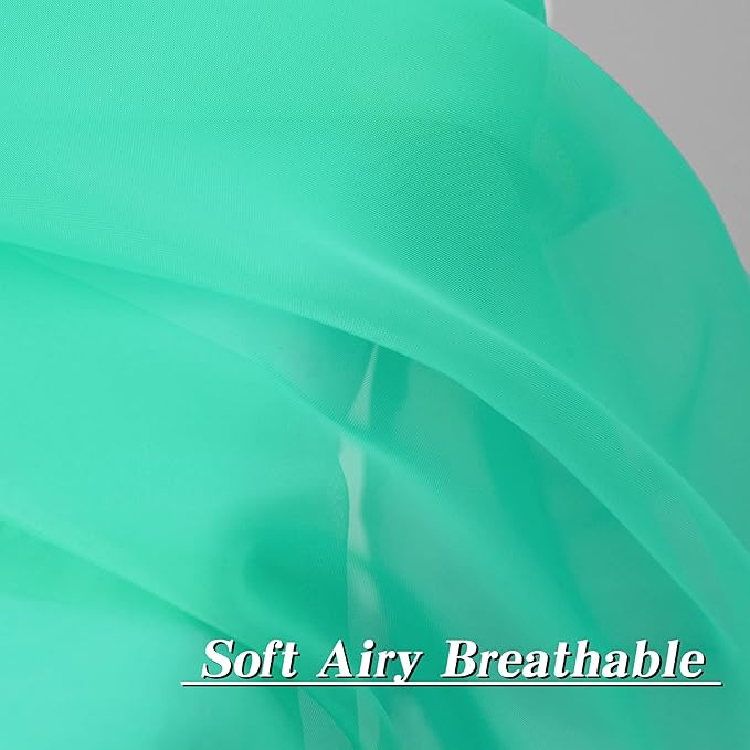 HUTO Window Sheer Turquoise Curtains for Bedroom Rod Pocket Voile Sheer Drapes for Living Room 2 Panels Curtains Each is 52 inches Wide by 63 inches Long