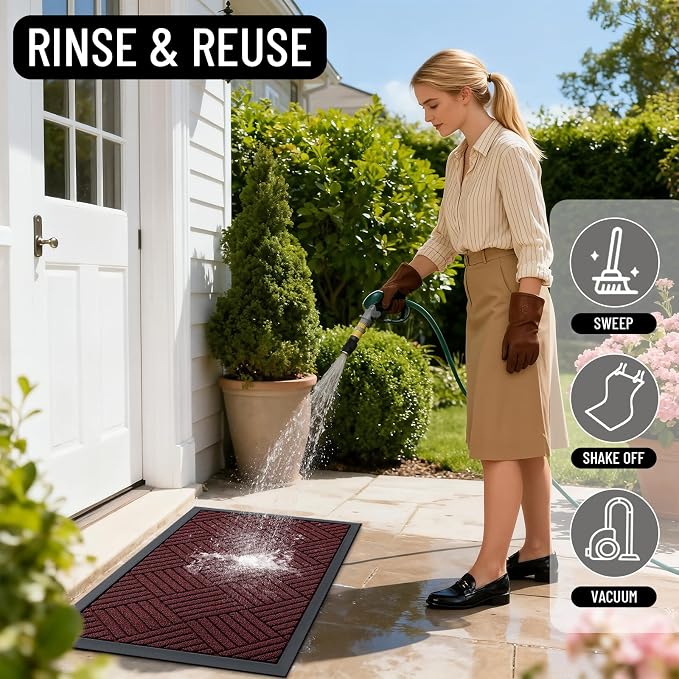 OLANLY Front Door Mat Outside Entrance 47x23, Waterproof Heavy-Duty Doormat | - Image 8