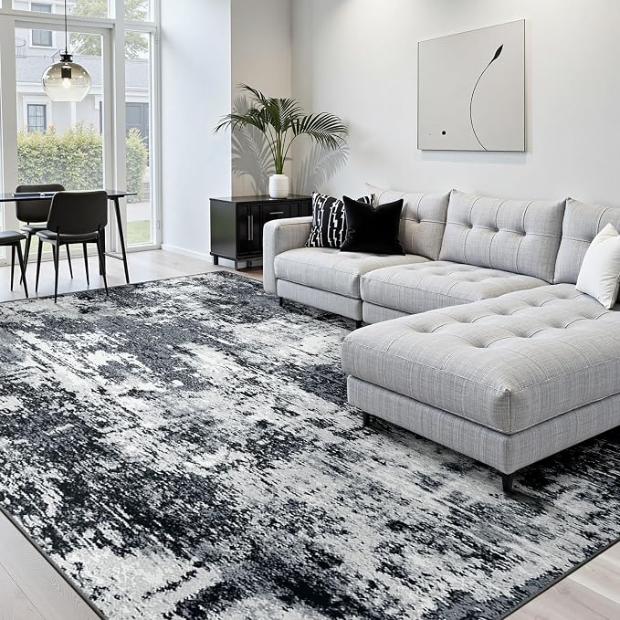 RELEANY Washable 9'x12' Abstract Area Rug by RELEANY