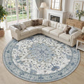 RELEANY Washable Area Rug, Round 10ft, Water Repellent, Pet Friendly, Vintage by RELEANY
