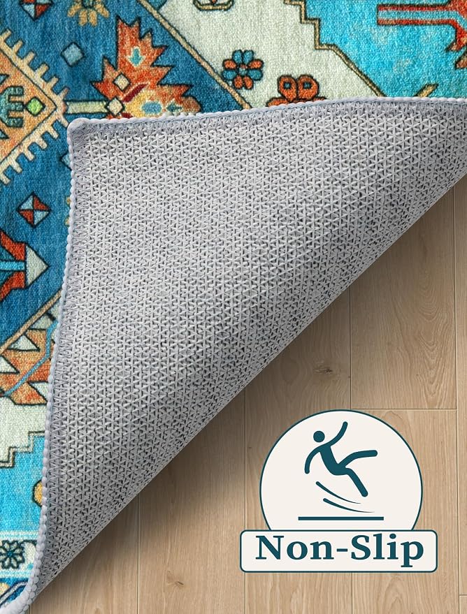 SERISSA 2'6"x8' Washable Non Slip Boho Runner Rug - Image 4