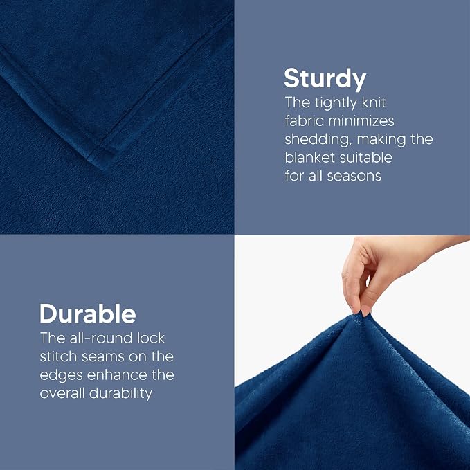 Utopia Bedding Ultra Soft Fleece Bed Blanket Twin XL Size Navy | College Dorm - Image 9
