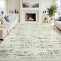 8x10 Washable Area Rug for Living Room Bedroom: Non-Slip Modern Gray White | by Oriannal