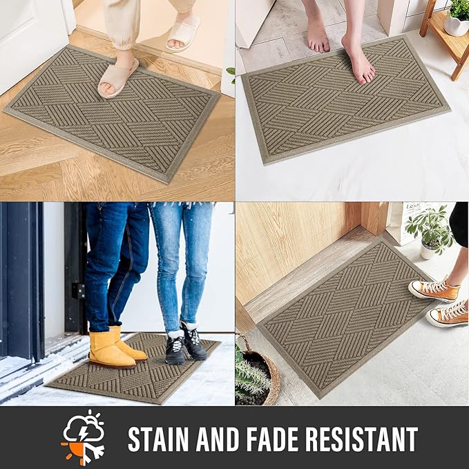Sturdy Front Door Mat, Absorbent Muddy Dirt Resist Welcome Door Mats Outdoor - Image 4