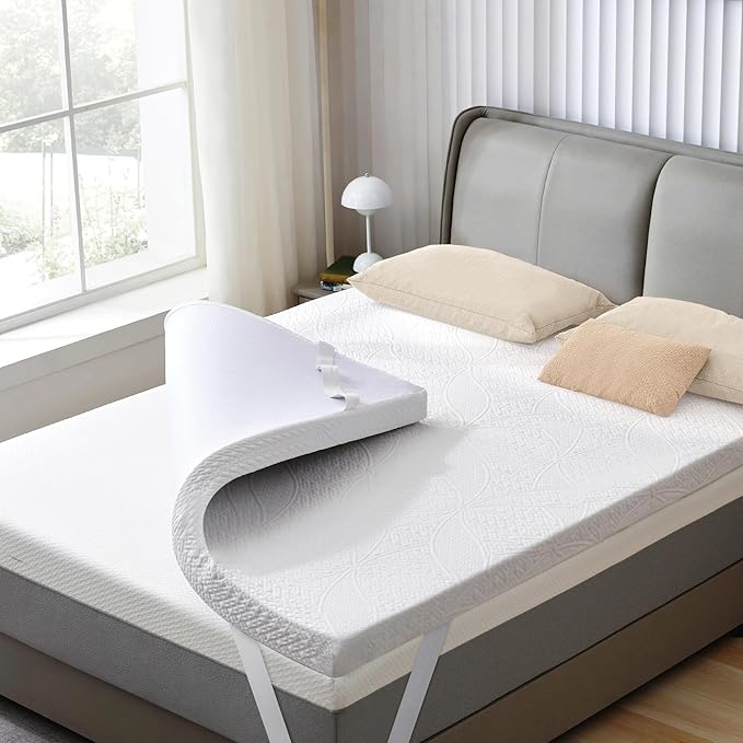 SINWEEK 2 Inch Gel Memory Foam Mattress Topper with Cooling Cover Ventilated Soft Mattress Pad, Bed Topper, CertiPUR-US Certified, Twin XL Size