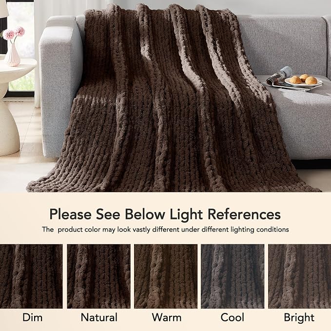 L'AGRATY Chunky Knit Throw Blanket - Image 5