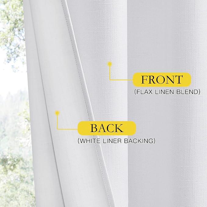 NICETOWN Back Tab 100% Blackout Linen Curtains - Image 7
