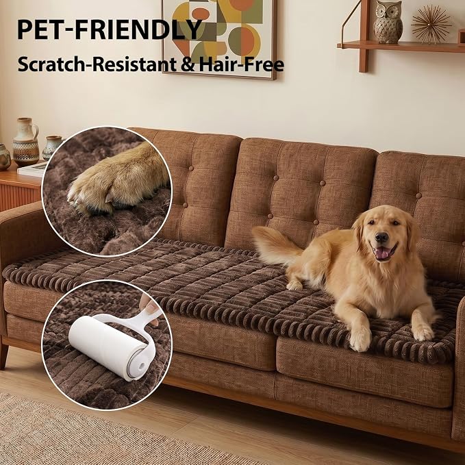 Fixwal Waterproof Flannel Dog Couch Cover, 27.6" x 47", Dark Brown | Integrated - Image 6