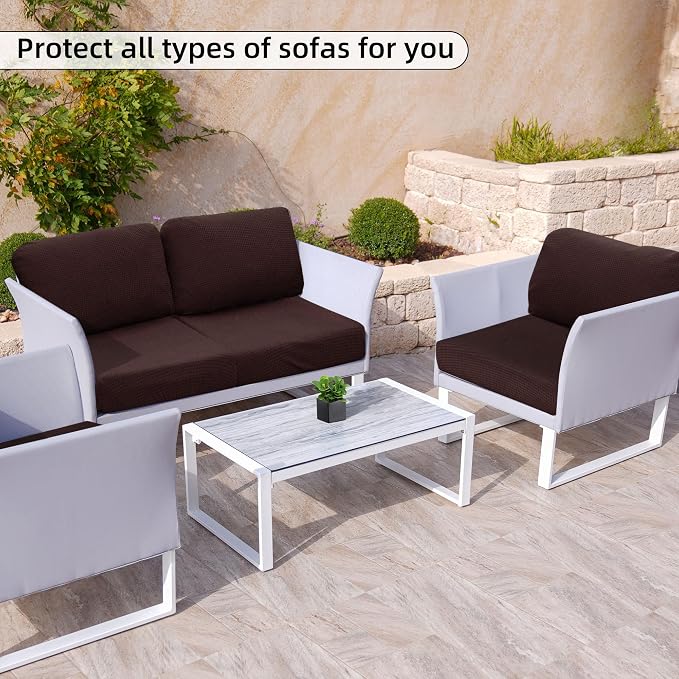 14PCS Patio Cushion Covers, Patio Furniture Couch Seat Slipcovers | Washable - Image 4