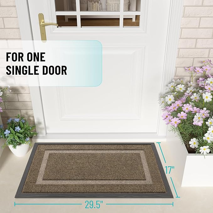 OLANLY Front Door Mat Outside 29.5x17, All-Season Heavy-Duty Rubber Doormat | - Image 2