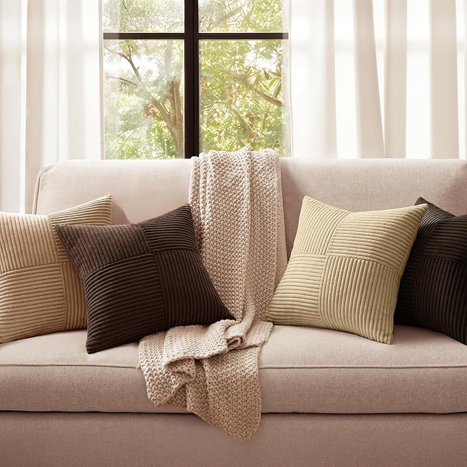 MIULEE Boho Decorative Throw Pillow Covers 20x20 Set of 4 Farmhouse Neutral - Image 2