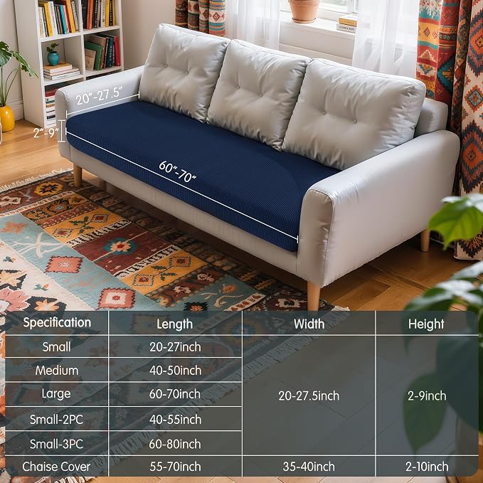 Hokway Couch Cushion Covers Stretch Cushion Covers Sofa Seat Cushion Slipcover - Image 3