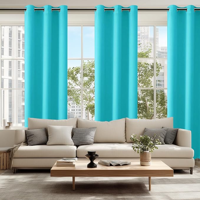 Blackout Curtains for Bedroom, 38 x 84 Inches Long, Turquoise | Thermal - Image 6