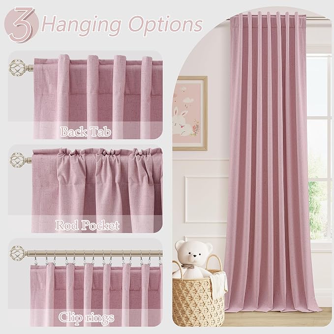 100% Blackout Curtains 120 Inch Length 2 Panels Set - Image 6