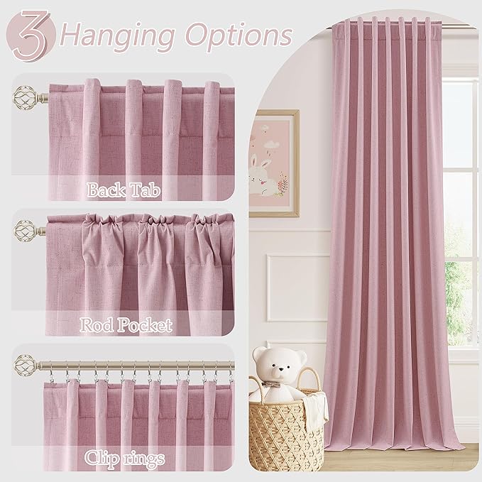 100% Blackout Curtains 84 Inch Length 2 Panels Set - Image 6