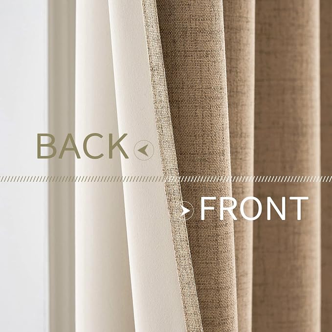 MIULEE 100% Blackout Linen Curtains - Image 6