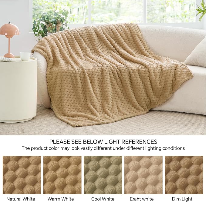 BEDELITE Camel Throw Blanket for Couch, Soft Cozy Gifts for Women, 50 * 60 | 3D - Image 7