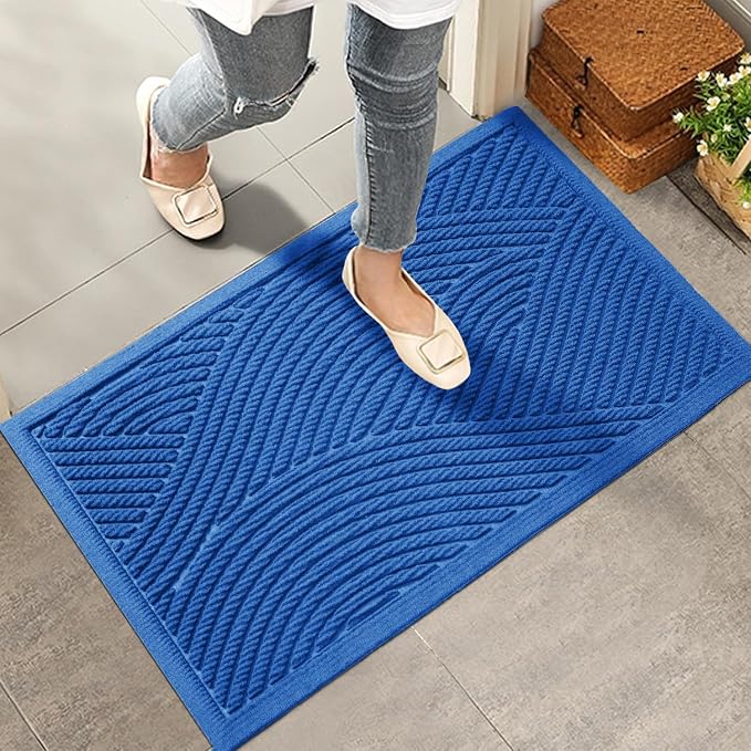 Sturdy Front Door Mat, Absorbent Muddy Dirt Resist Welcome Door Mats Outdoor by HIYARD