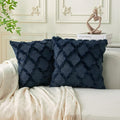 Set of 2 Soft Moroccan Throw Pillow Covers 20x20 Inch Plush Boho Decorative by Cozoomy
