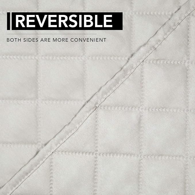 Easy-Going Reversible Couch Cover, Oversized Recliner, Ivory/Ivory | Machine - Image 5