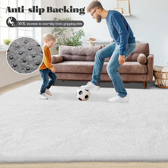 6x9 Area Rug for Living Room: Fluffy Shag Soft Washable Rugs Large Fuzzy Plush - Image 7
