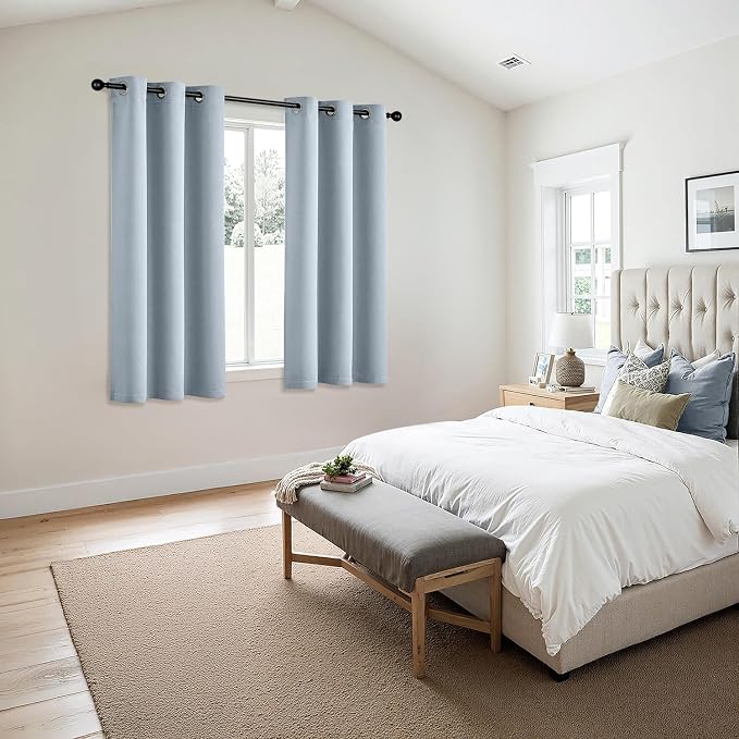 MIULEE Blackout Curtains for Bedroom 2 Panels 40 x 63 Inch Long Light Blue | - Image 6