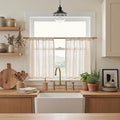 MYSKY HOME Short Linen Curtains 36 Inch Length by MYSKYHOME